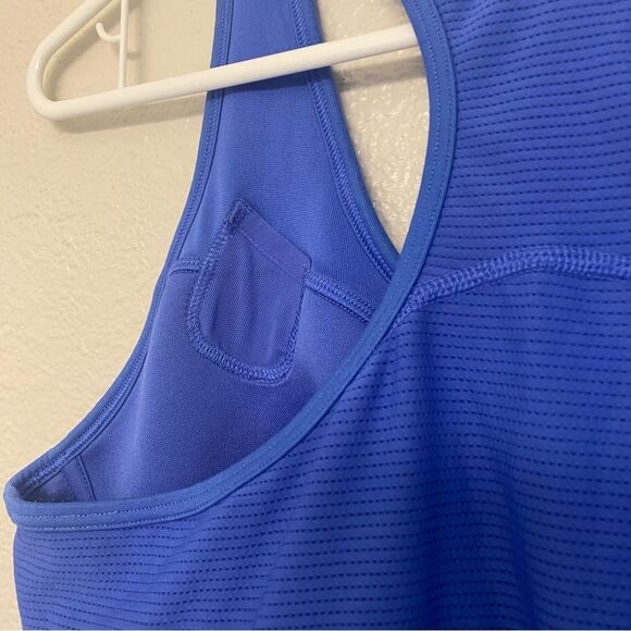 Nike blue stretchy racer back dri fit running yoga tank top padded XL - Picture 7 of 10
